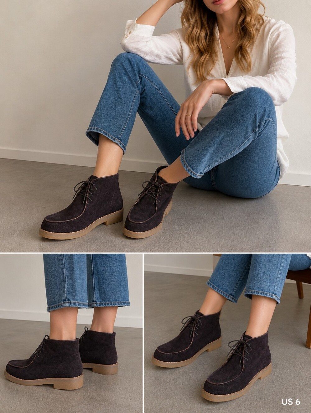 Like New Vanessa Wu Black Suede Leather Lace Up Ankle Boots